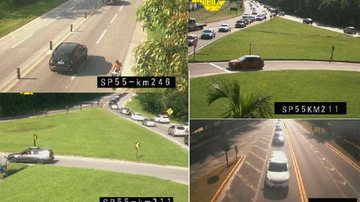 Rodovias Rio-Santos e Mogi-Bertioga estão com tráfego lento neste momento - Reprodução/DER