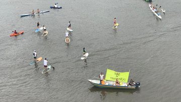 Ato contra a transposição de águas da Bacia do Itapanhaú para o Sistema Alto Tietê, realizado em janeiro - JCN