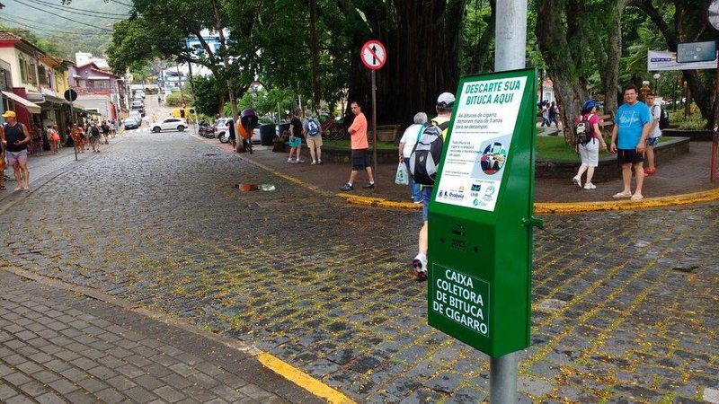 Coletores de pontas de cigarros instaladas em vários pontos da cidade - Divulgação/PMI