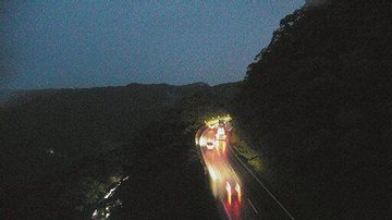 Trecho de serra da Anchieta às 19h57 desta noite - Divulgação/Ecovias