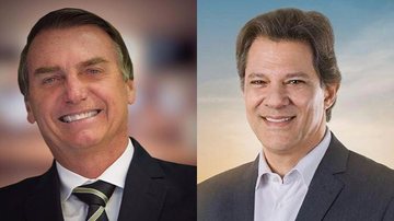 Para Bolsonaro, Haddad que disputou com ele as eleições de 2018 levaria o país para uma ditadura em velocidade mais rápida Jair Bolsonaro (PSL) e Fernando Haddad (PT) Dois homens sorrindo para as câmeras; Jair Bolsonaro à esquerda e Fernando Haddad à direi - Reprodução/Facebook