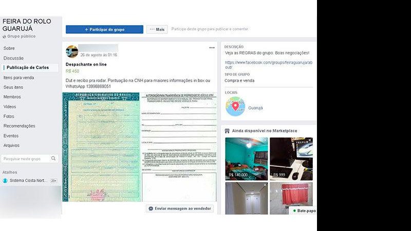 Vítima foi atraída por anúncio de regularização de CNH - Reprodução/Facebook