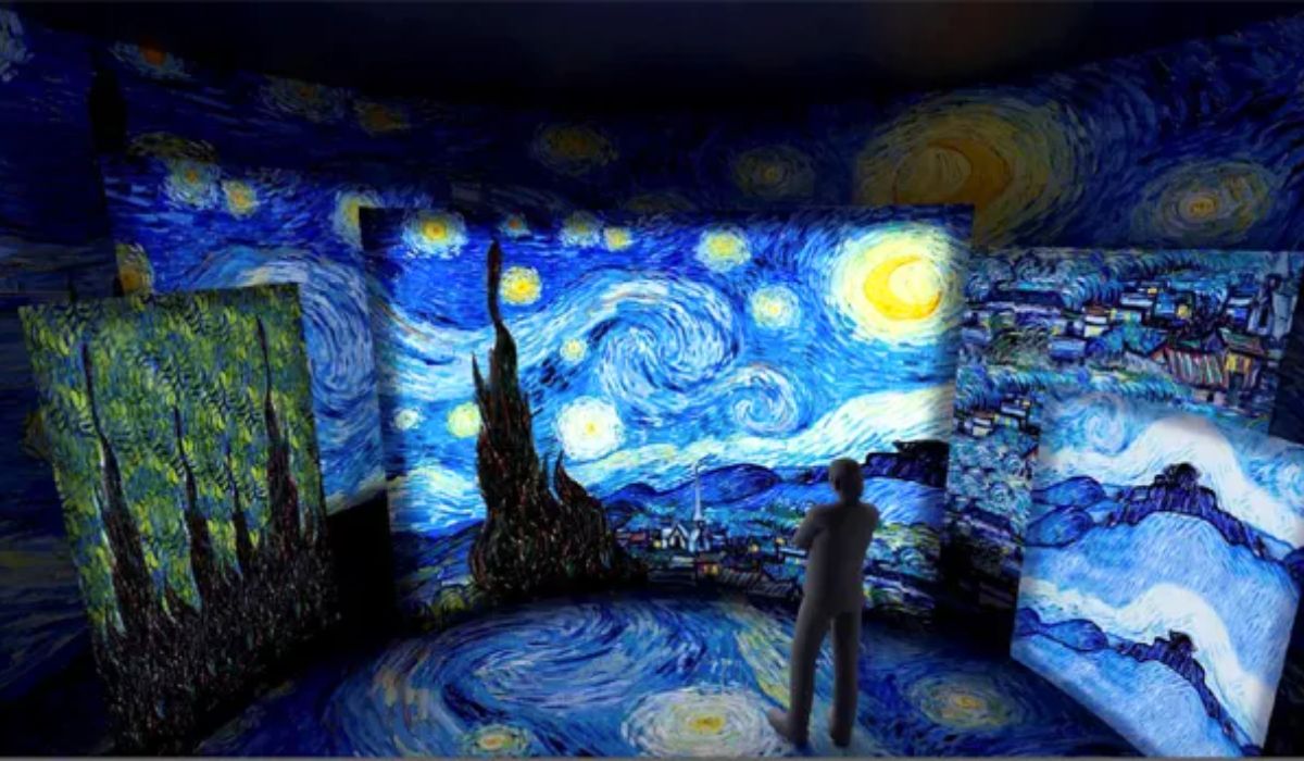 Telas de Van Gogh projetadas em parede