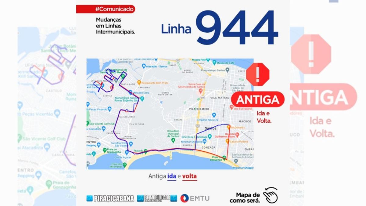 Itinerário antigo da linha 944