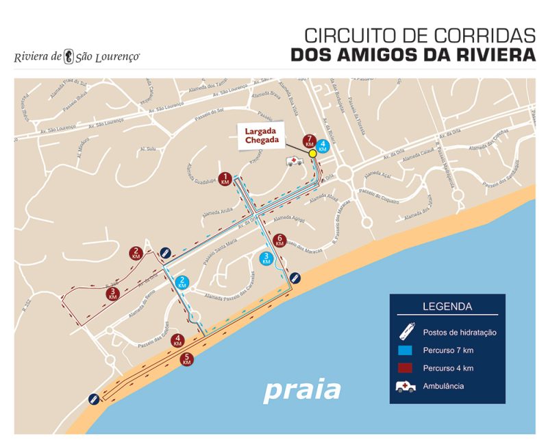 Percurso corrida Riviera de São Lourenço