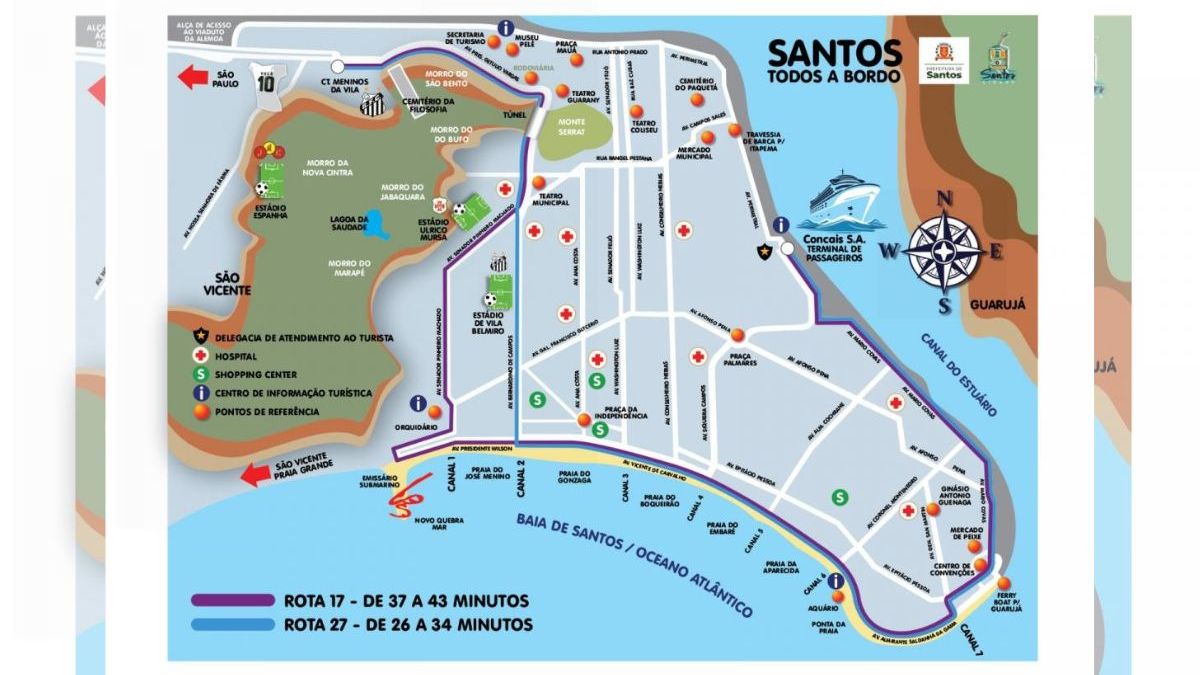 Mapa do Santos Todos a Bordo