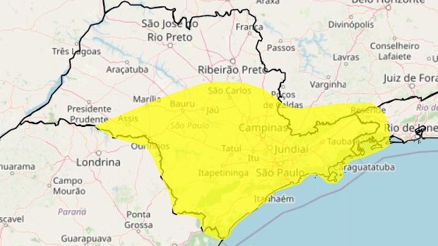 Alerta amarelo do Inmet
