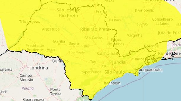 Alerta amarelo em SP