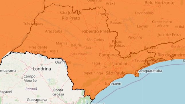 Alerta laranja em SP