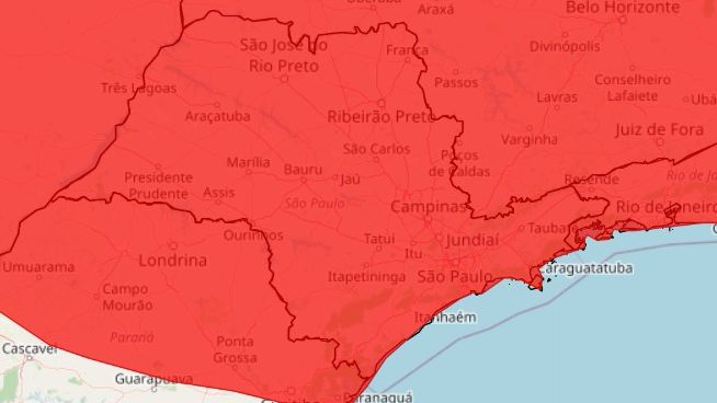 Alerta vermelho do Inmet