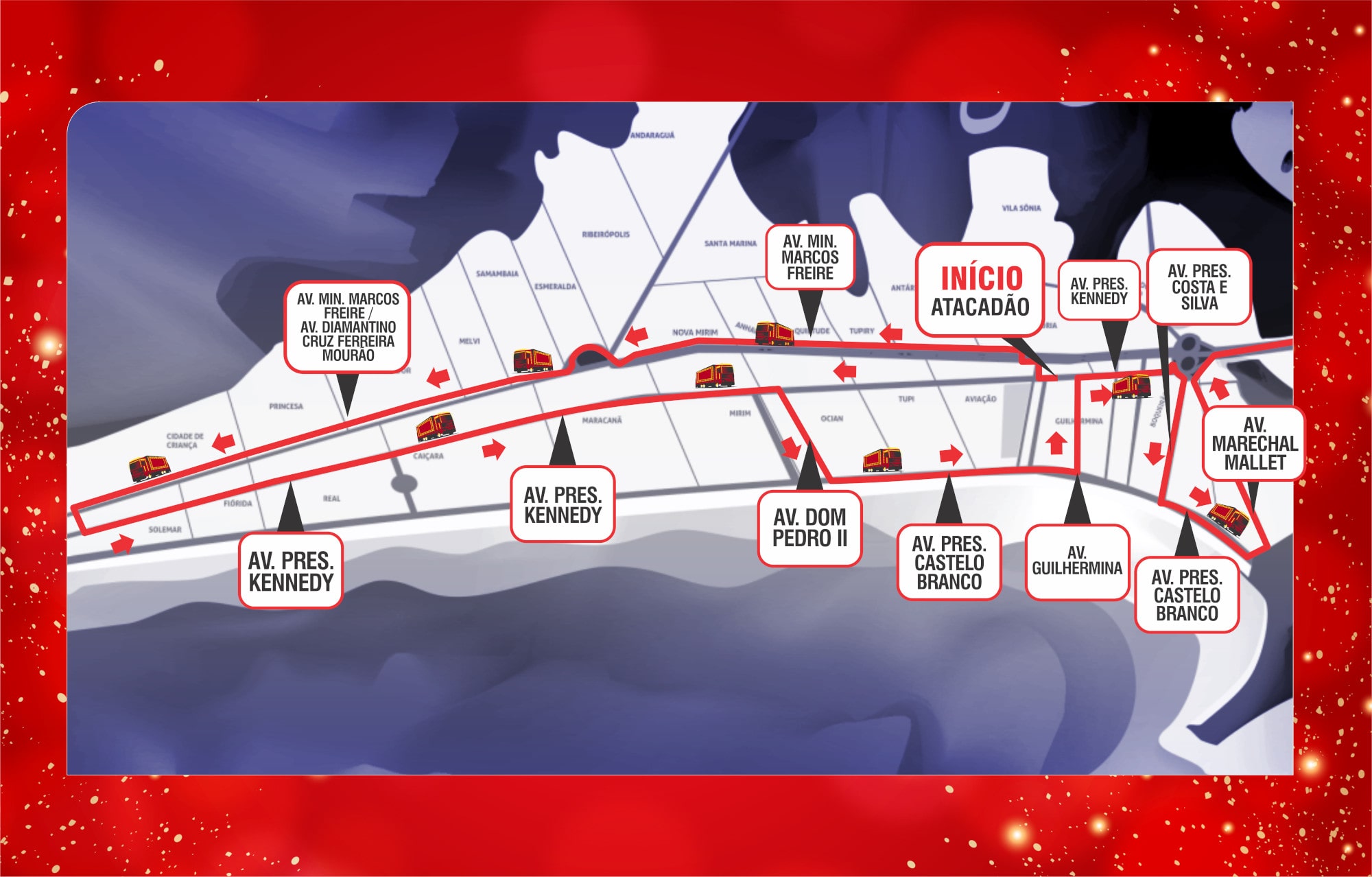 Trajeto da Caravana Coca-Cola em PG