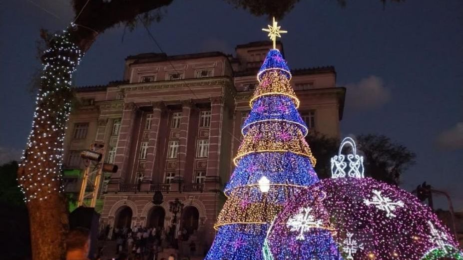 Decoração de Natal no Centro de Santos