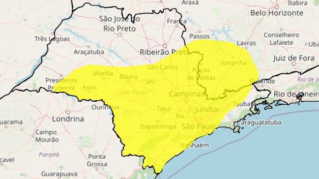 Alerta amarelo em SP