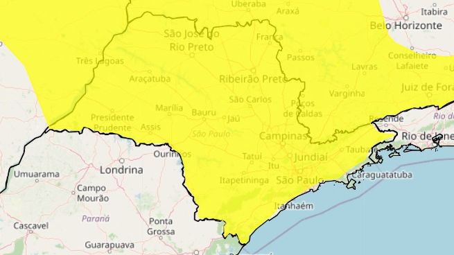 Alerta amarelo Inmet