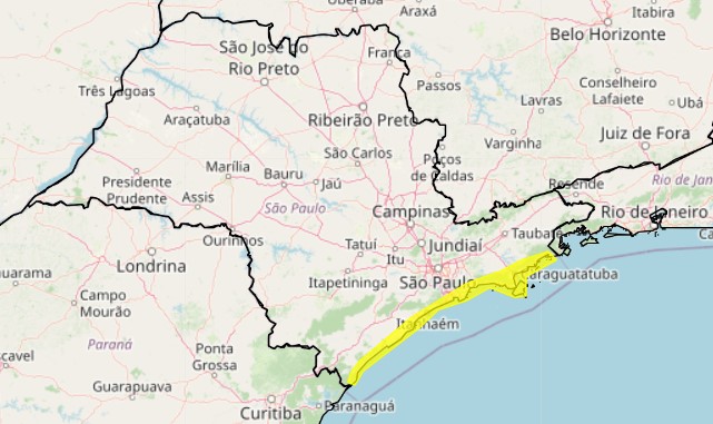 Alerta amarelo para chuvas intensas