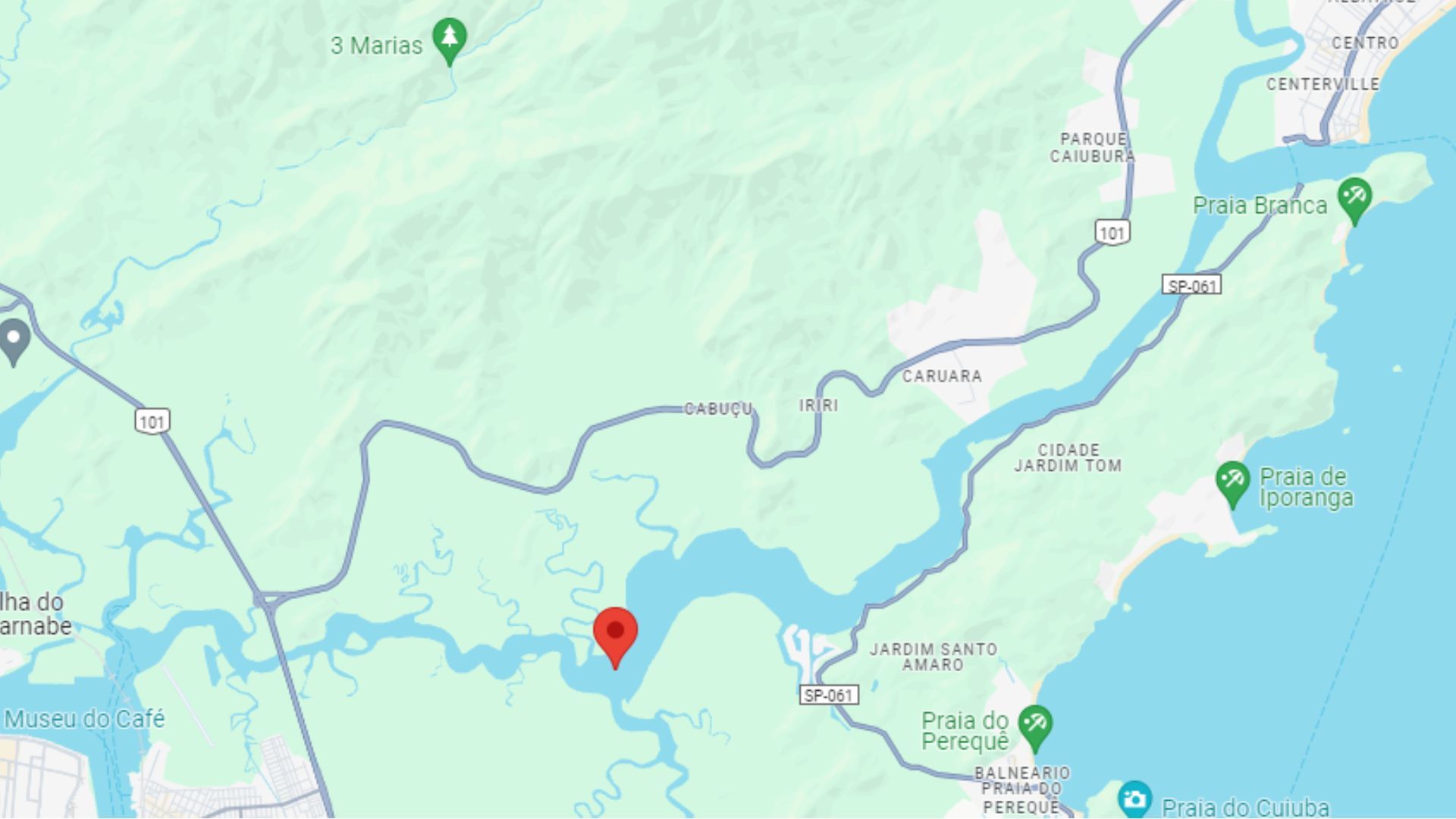 Local do incendio de lancha em Bertioga