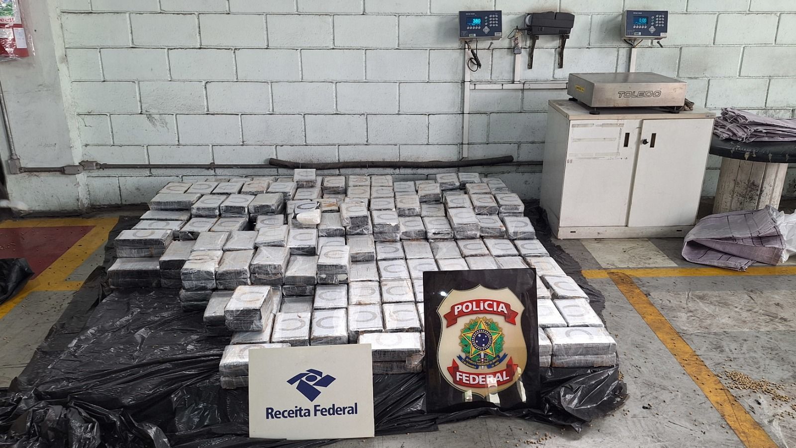 Cocaína apreendida no Porto de Santos