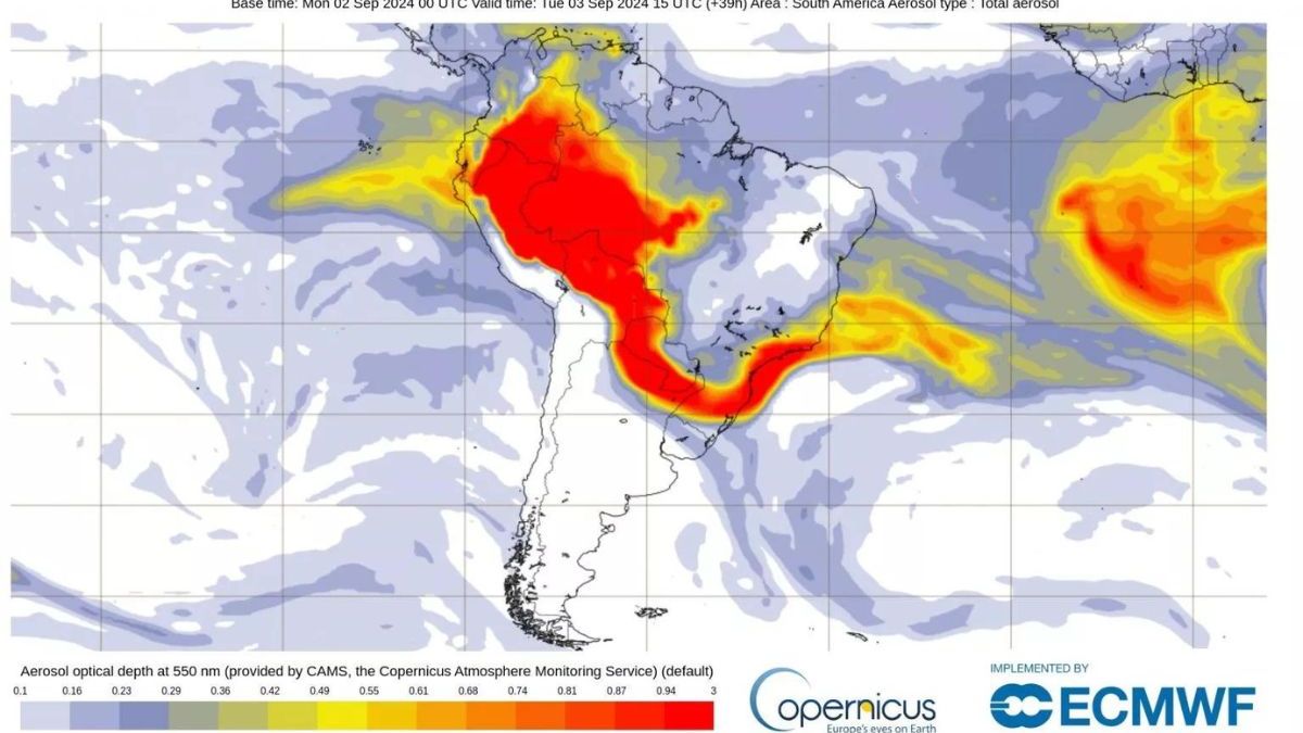 Mapa fumaça Brasil