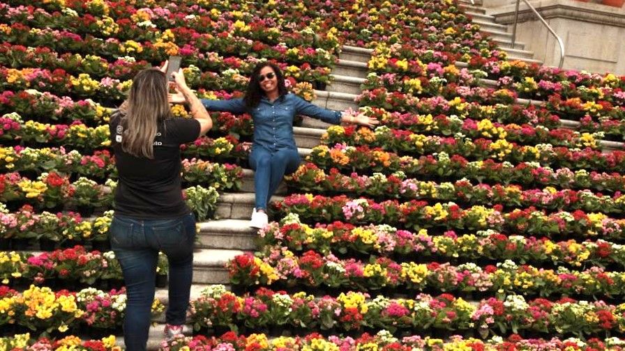 Flores no Paço Municipal de Santos
