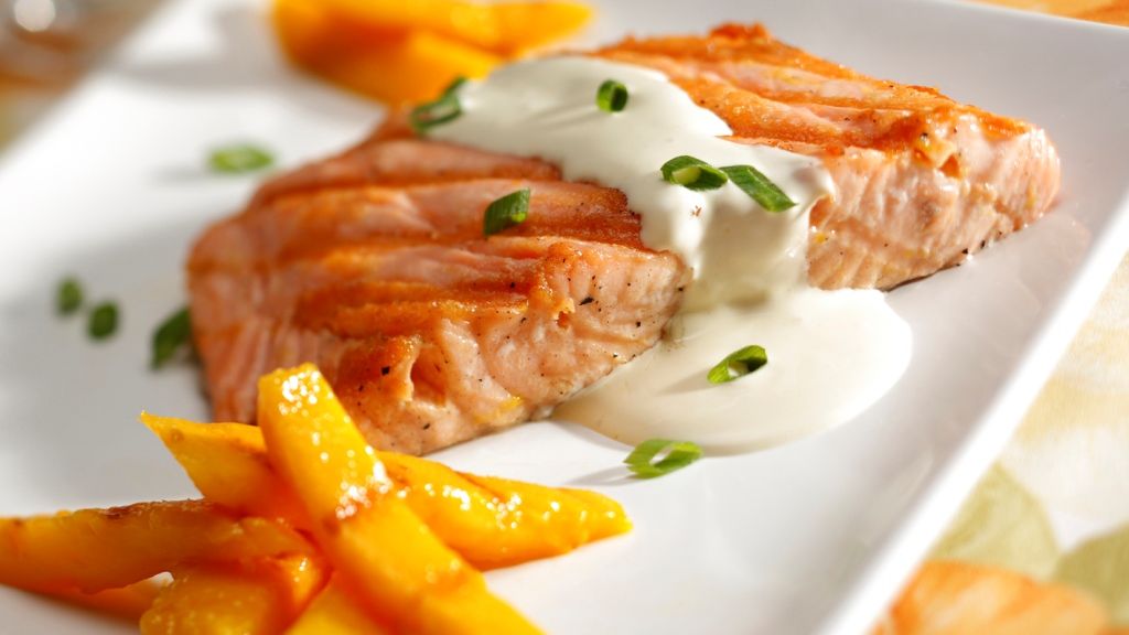 Salmão com mangas