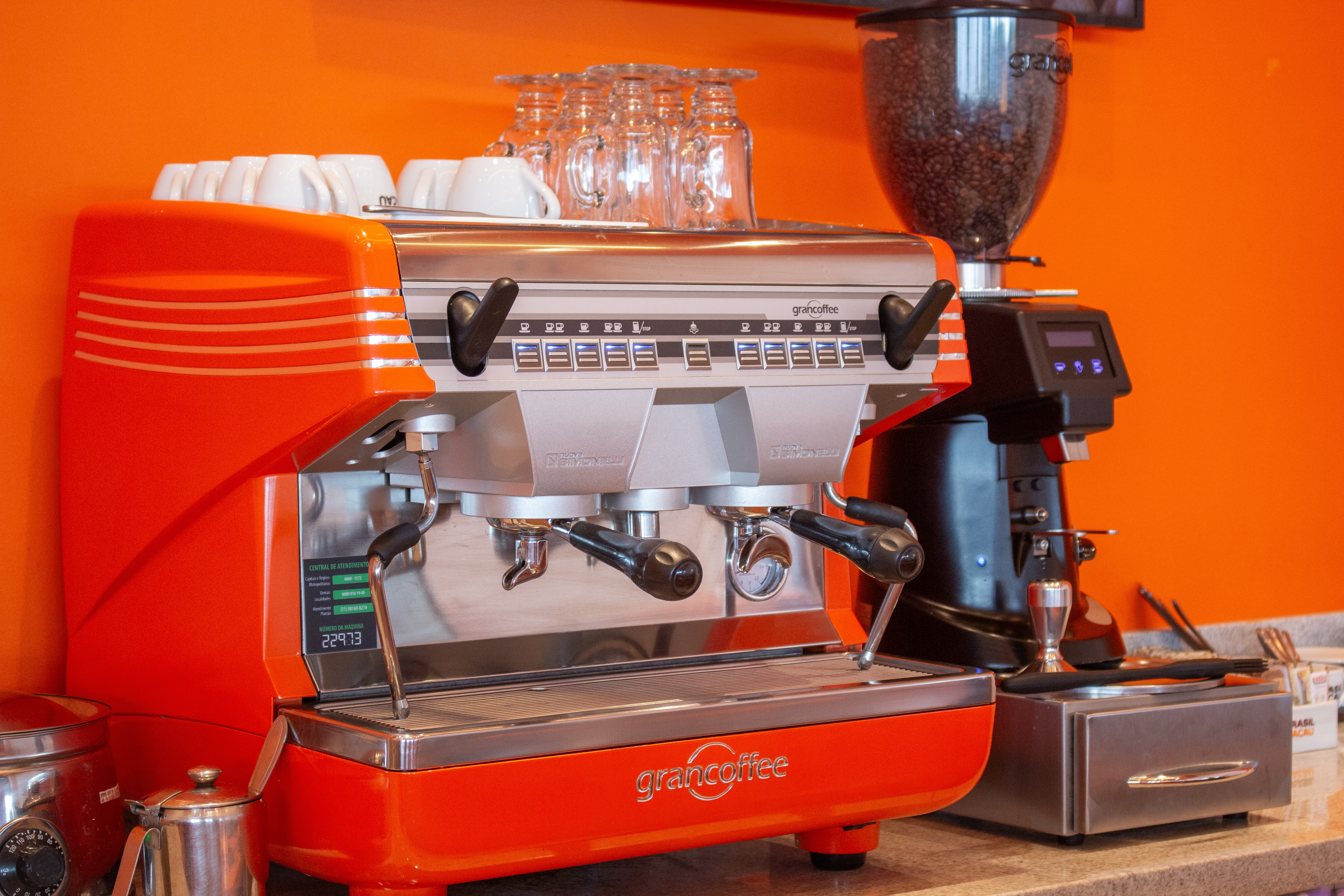 Cafeteira da cafeteria da Brasil Cacau em Bertioga