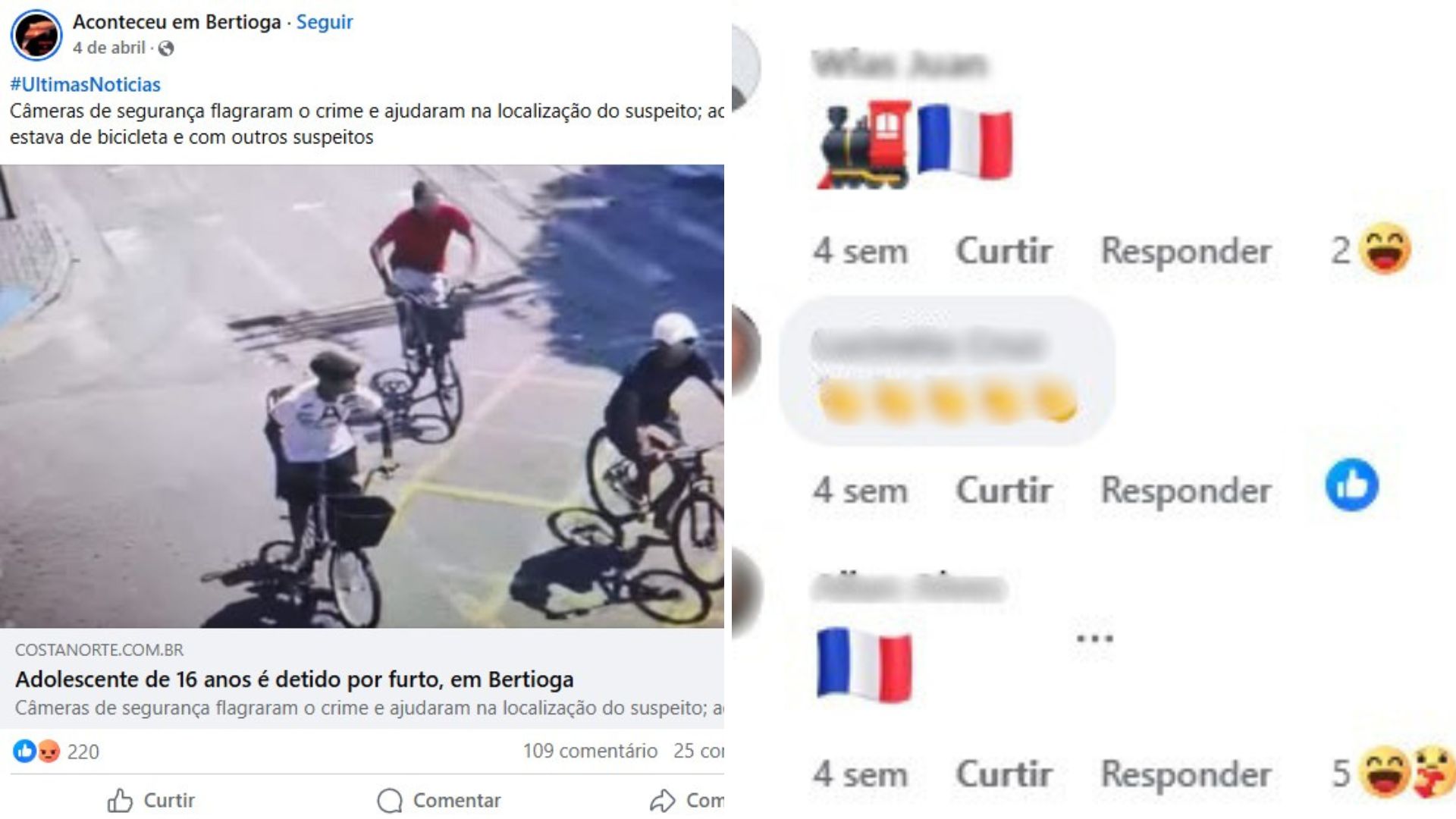 Grupo intitulado como França faz live de roubo a moto em rodovia de Bertioga