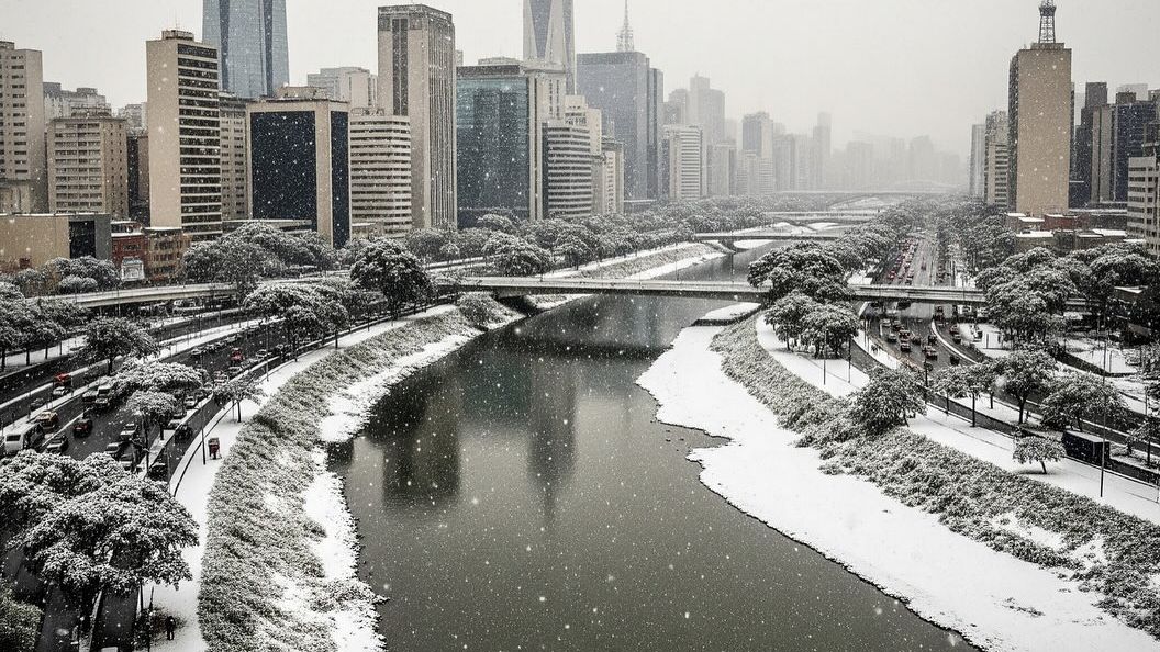 Neve no rio Pinheiros