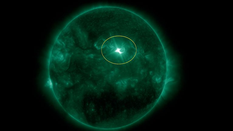 Imagem da explosão solar