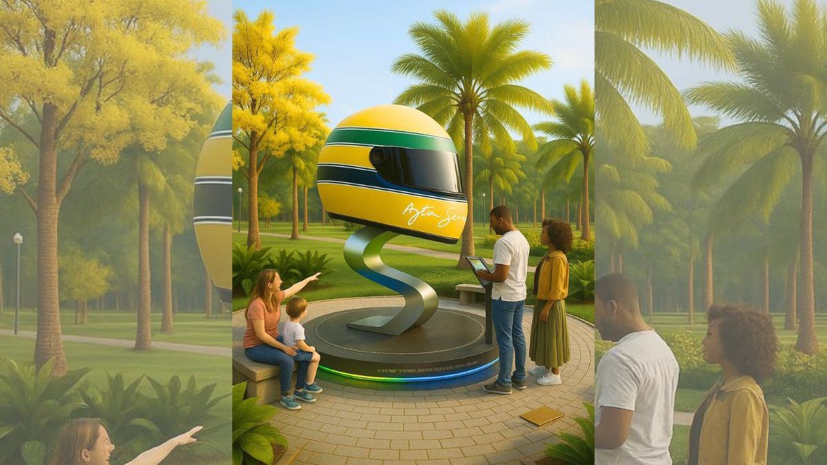 Projeção escutura capacete Senna Praia Grande