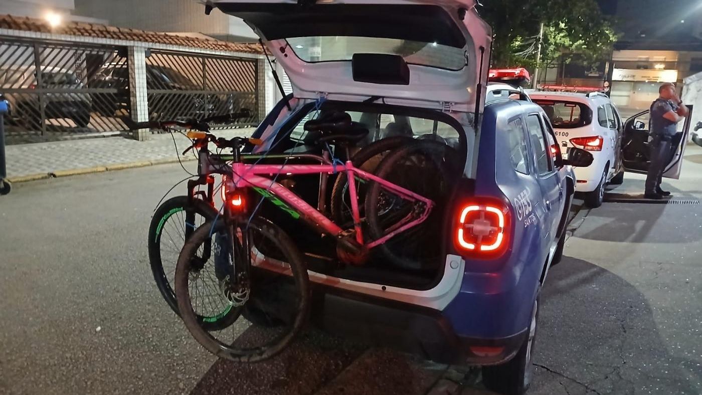 Bicicletas apreendidas pela GCM de Santos