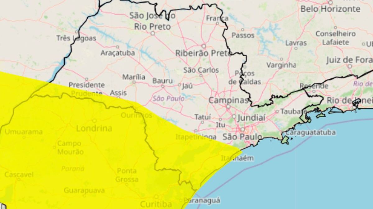 Alerta amarelo Inmet