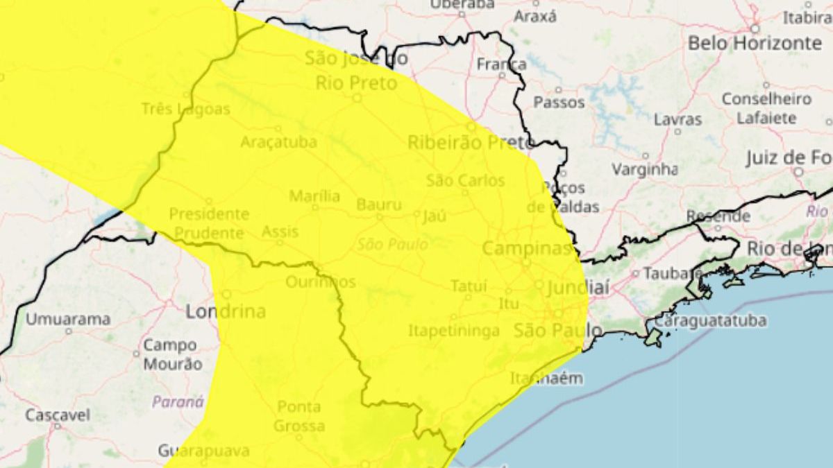 Alerta amarelo Inmet
