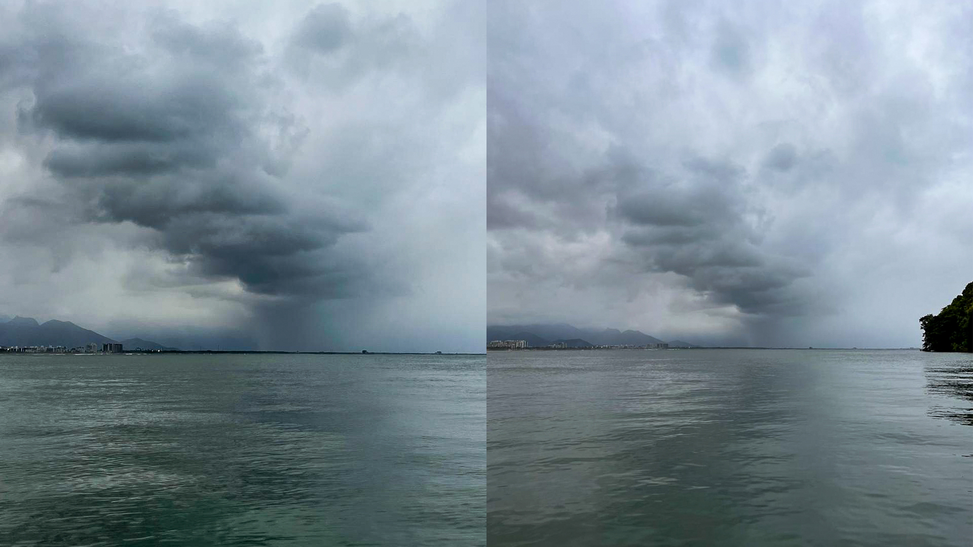 Possível formação de nuvem cumulonimbus no litoral de SP