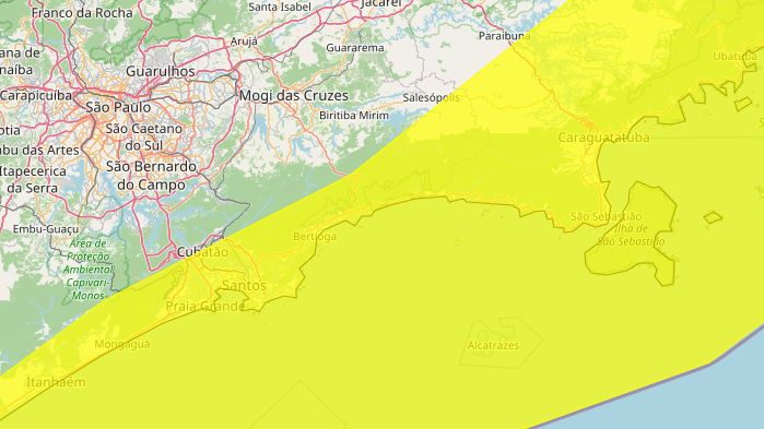 Alerta de fortes ventos do Inmet vale para toda a faixa litorânea