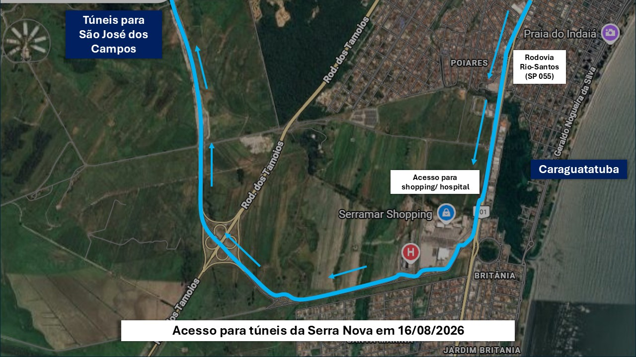 Serra Nova será acessada apenas pelo trecho do Hospital Regional - Divulgação/Concessionaria Tamoios