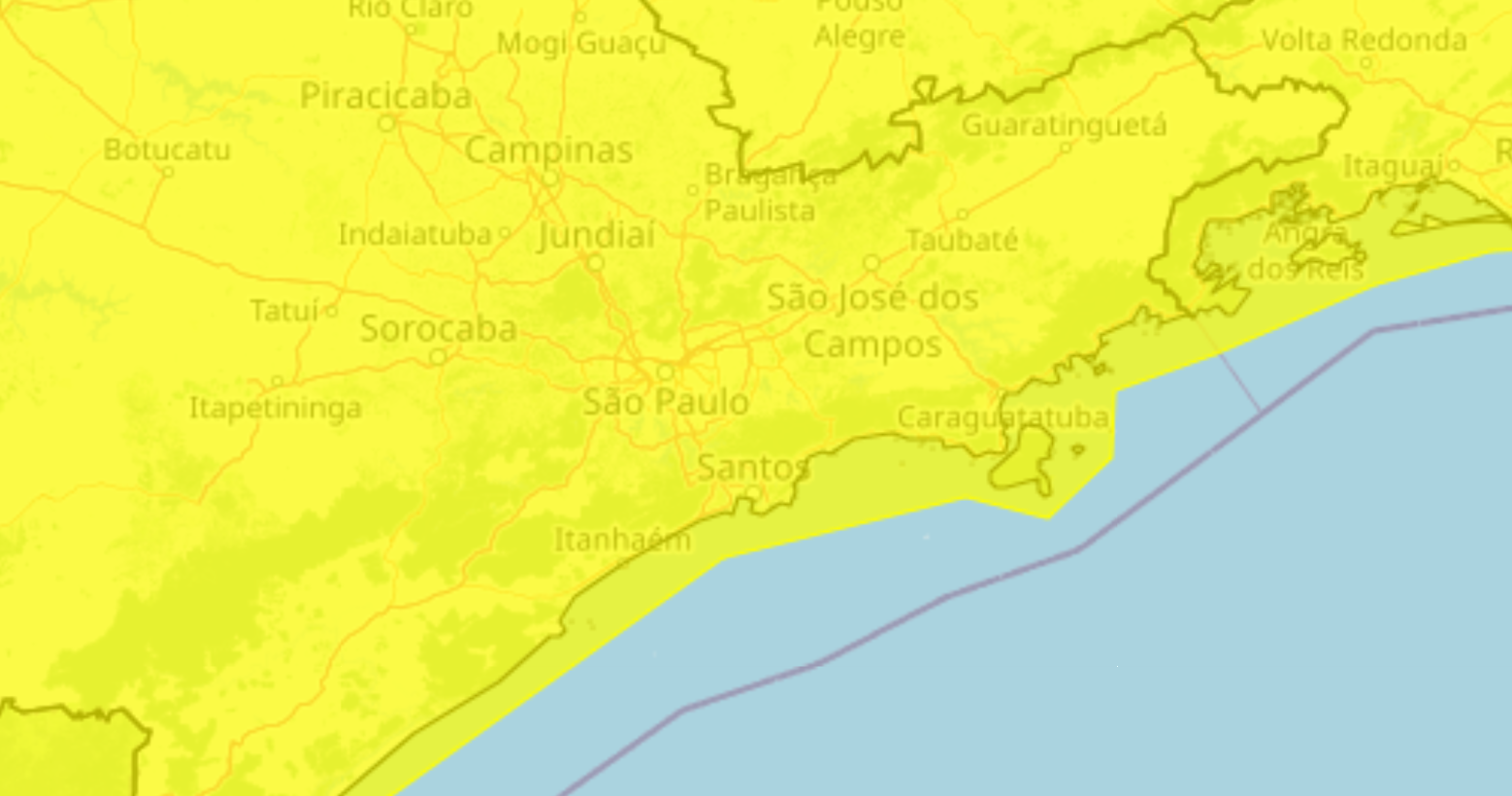 O alerta amarelo para tempestades passa a abranger todo o estado de São Paulo a partir de sábado. - Fonte: Inmet
